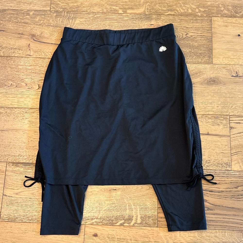 SNOGA Black Tie Side XL Athletic Sport skirt w/ built in crop leggings